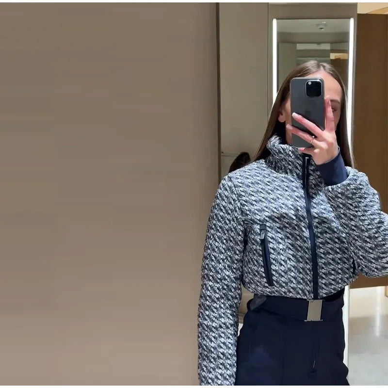 Fashion Print Thickened Cozy Winter Jumpsuit for Women