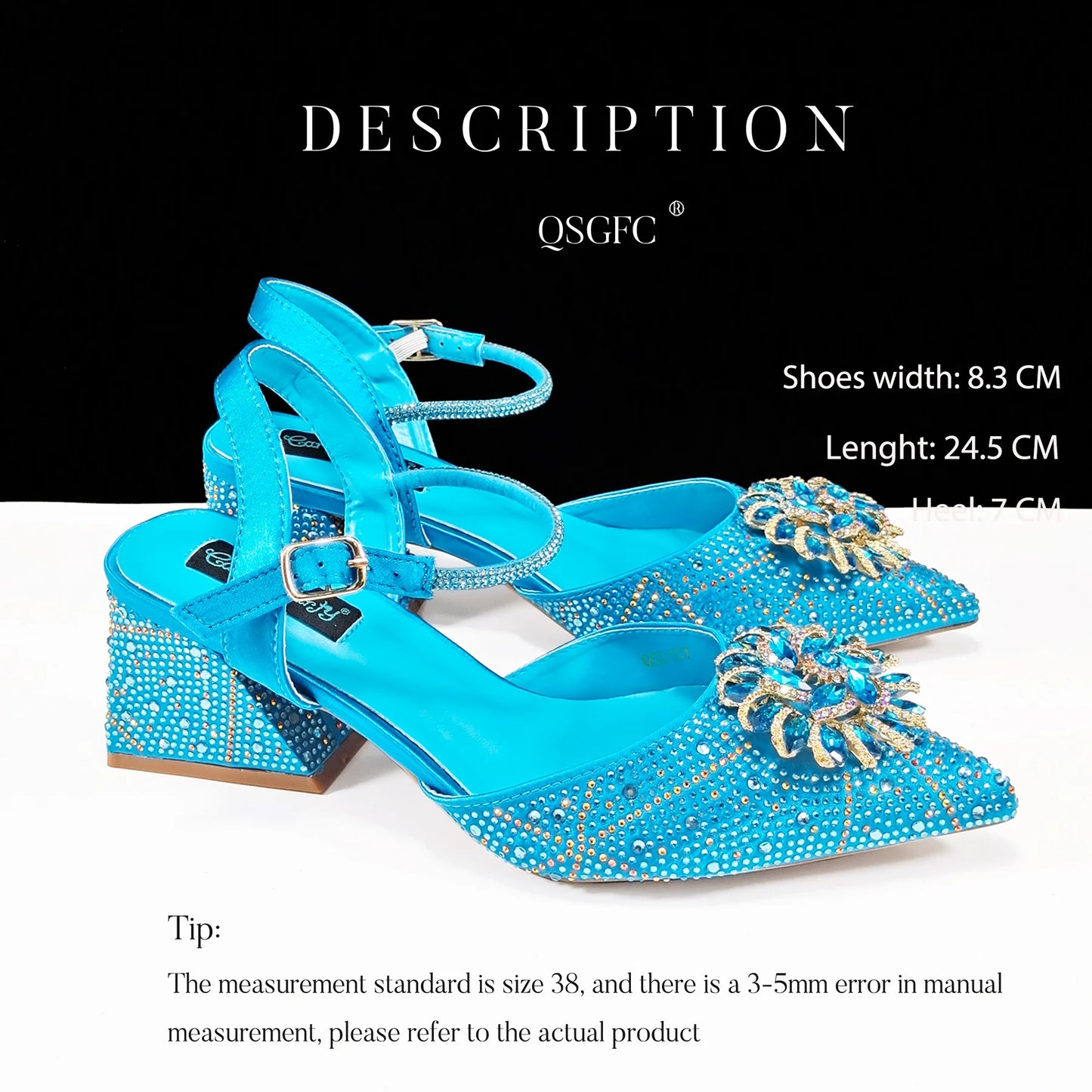 Italian Design Ladies Party Shoes Rhinestone-encrusted High Heels Pointed Toe Women's Shoes Suitable for banquets or work