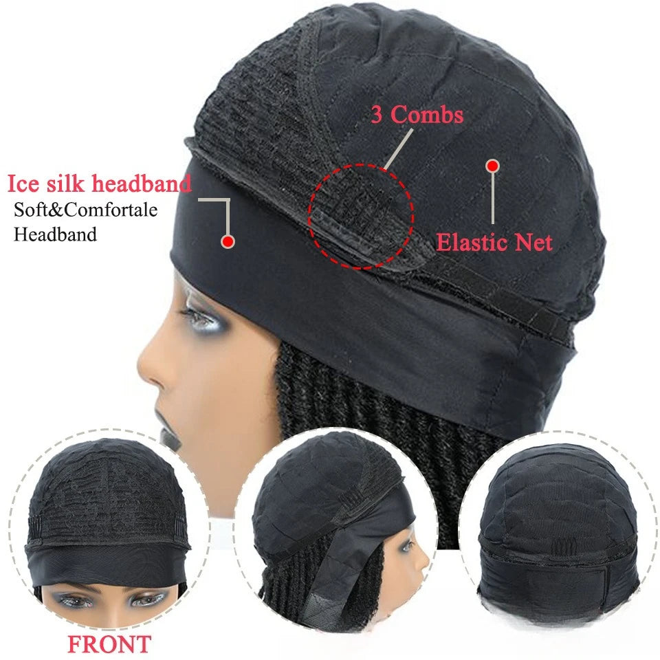 Heat Resistant Long Goddess Braid Faux Locs Wig For Women