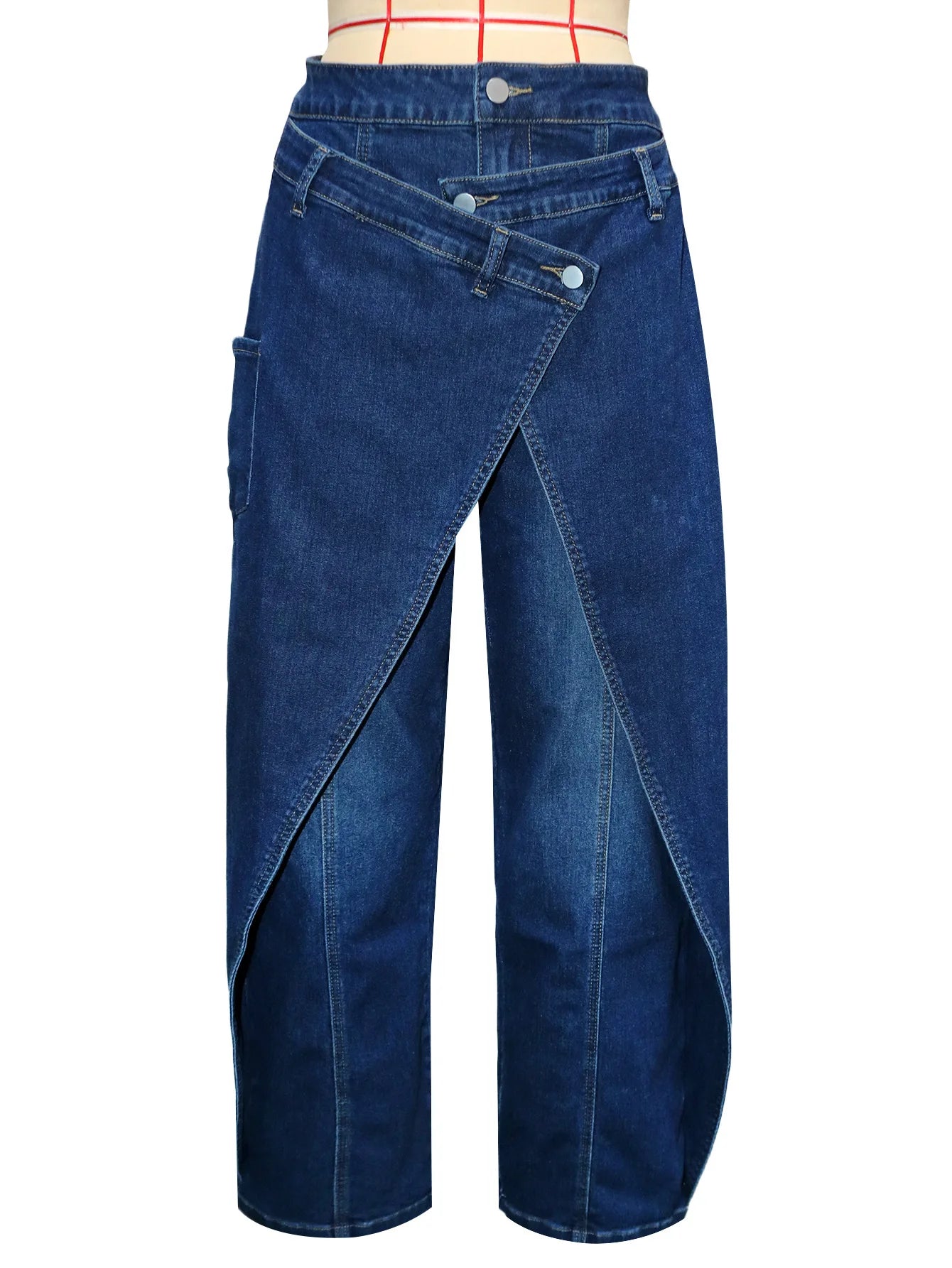 Vintage Washed High Waist Wide Leg Denim Jeans for Women