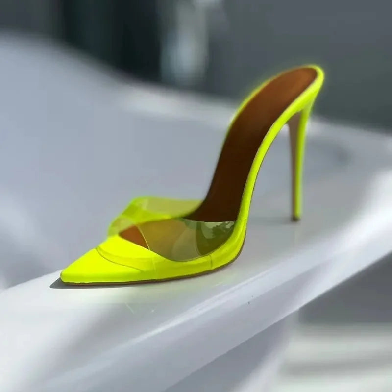 Elegant Solid Color PVC Pointed Toe Pumps for Women