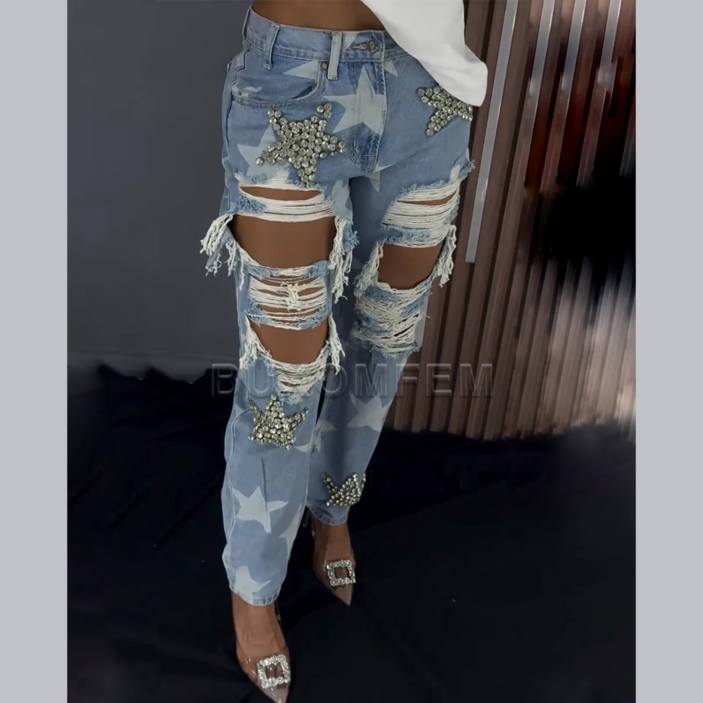 Women's Stylish Casual Wide Leg Trousers Denim Pants Ladies Wide Leg Loose Jeans 2024 Female Sweet Style Fashion Baggy Pants