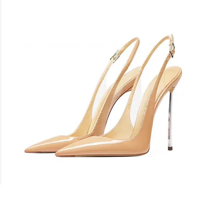 Elegant Pointed Toe Narrow Band Buckle Pumps for Women