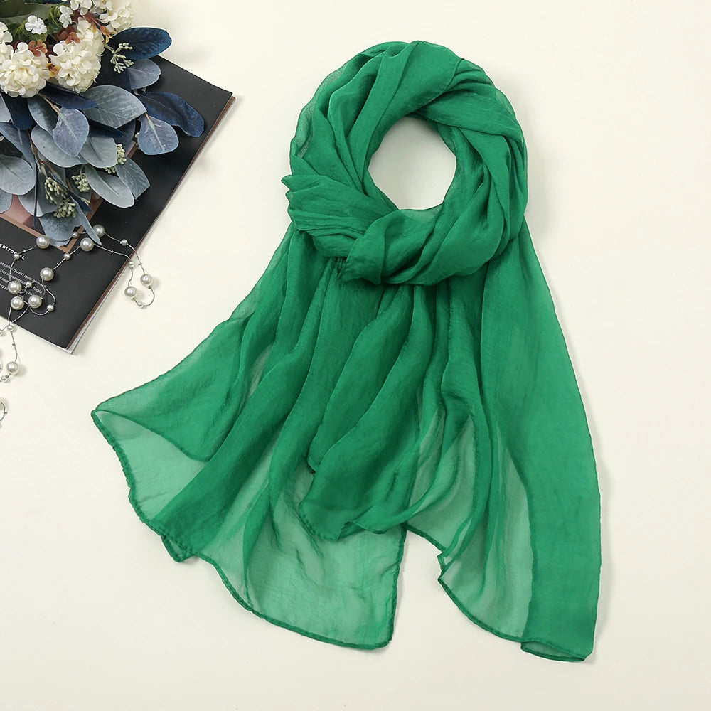 Oversized Chiffon Sun Protection Beach Wrap Scarf for Women