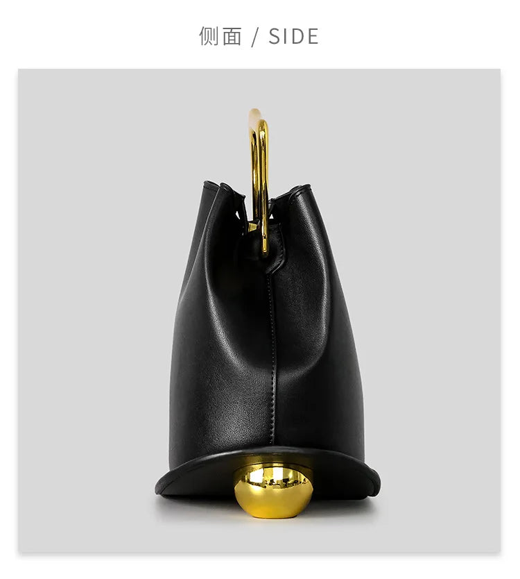 NEW Tote Bag PU Leather Bucket Simple Solid Color Underarm Fashion Casual Crossbody Shoulder Bag Shopping