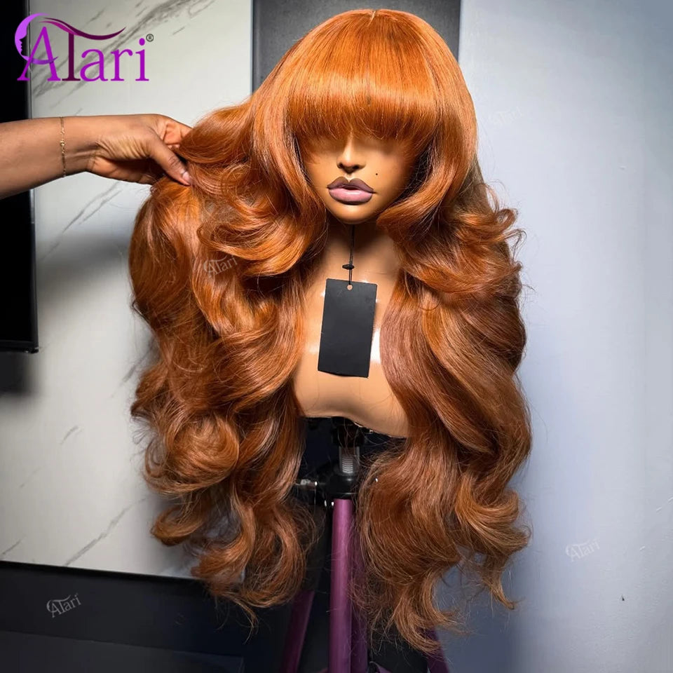 Ginger Orange Lace Front Wig With Bangs