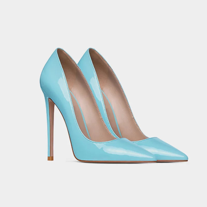 Solid Color Patent Leather Stiletto High Heel Shoes For Women