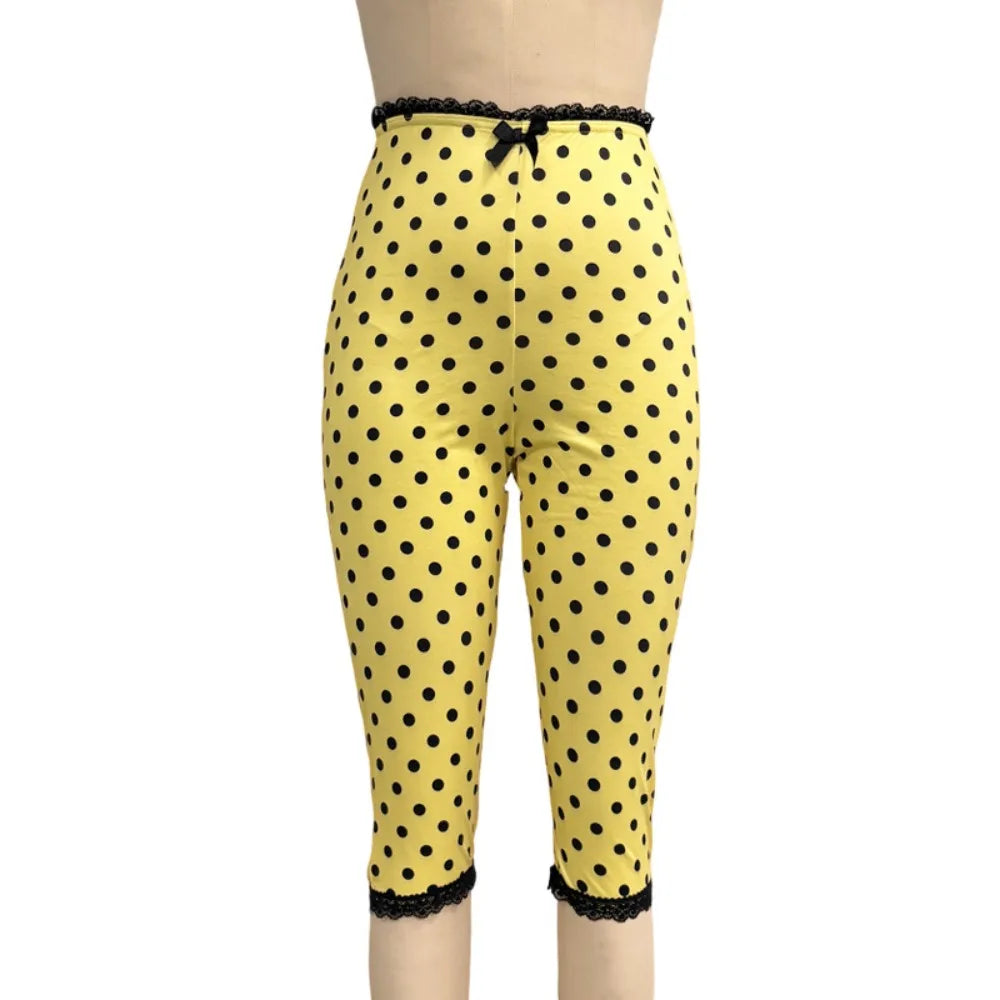 Chic Polka Dot Letter Print Two Piece Set for Women