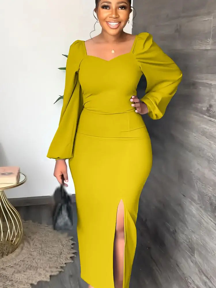 Elegant Ankle Length Knit Evening Party Dress for Women