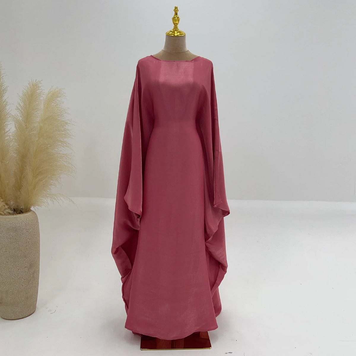 Shiny Loose Ankle-Length Kaftan Maxi Dress for Women