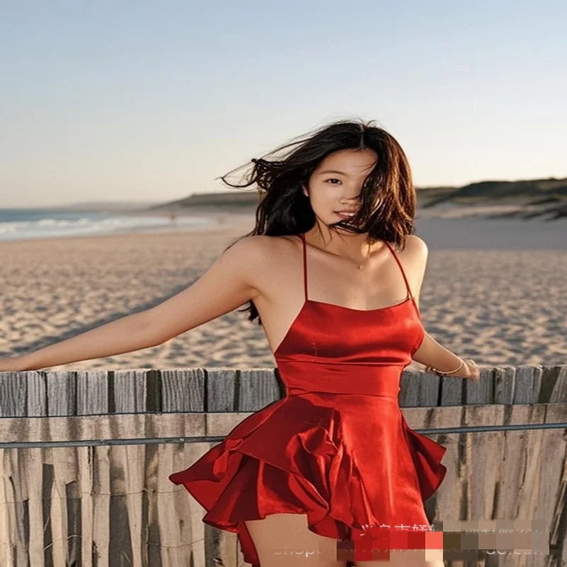 Satin Cowl Neck Jumpsuit With Open Back Detail for Women