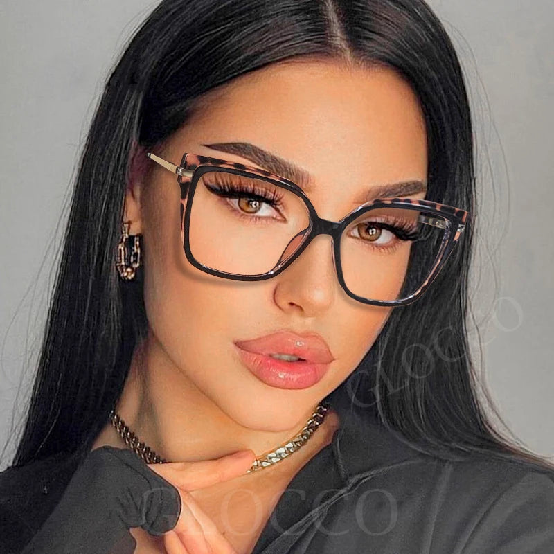Leopard Square Frame Blue Light Blocking Reading Glasses For Women