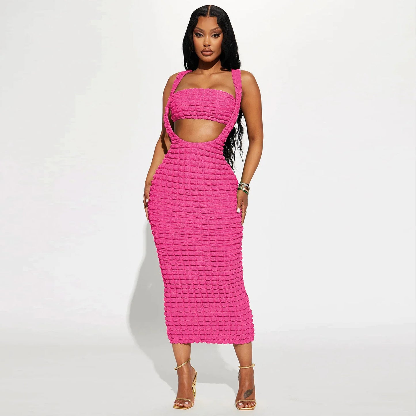 Cutout Crop Top Two Piece Set