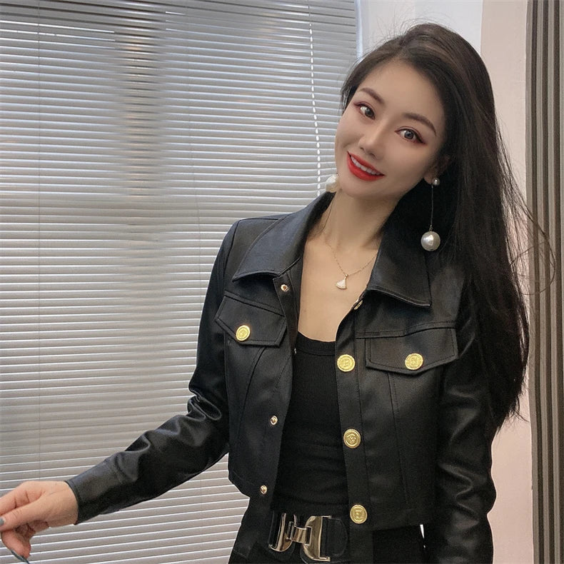 2025 Autumn New Short Style Coat Women's Leather Jacke Clothing