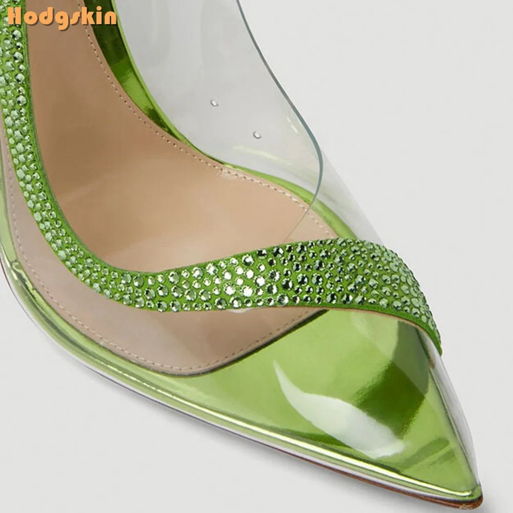 Crystal Pointed Toe Rhinestone Stiletto Pumps for Women