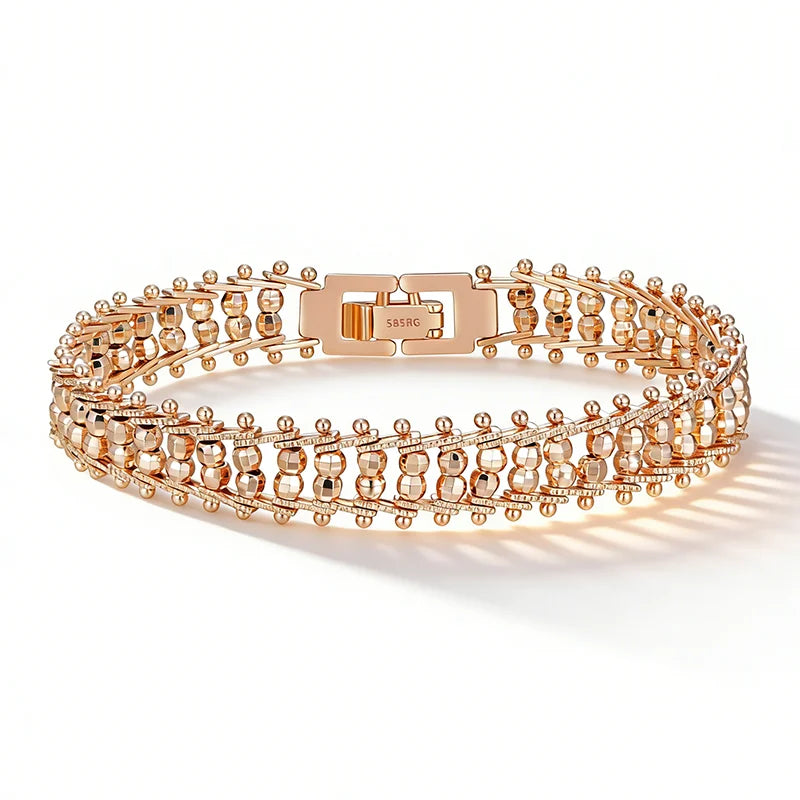 Elegant Rose Gold Tone Chain Link Bracelet for Women
