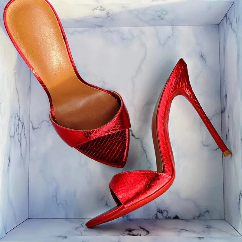 Pointed Toe Slim High Heel Wedding Sandals for Women
