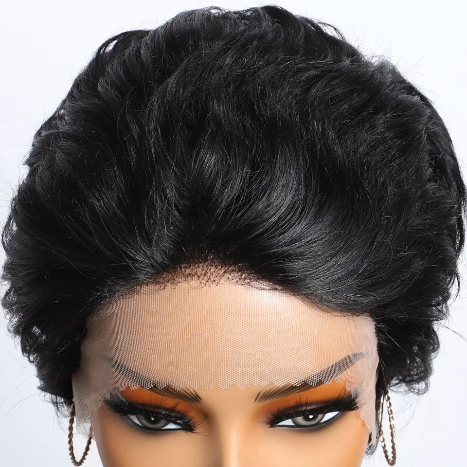 Blonde Short Pixie Cut Silky Lace Front Wig for Women