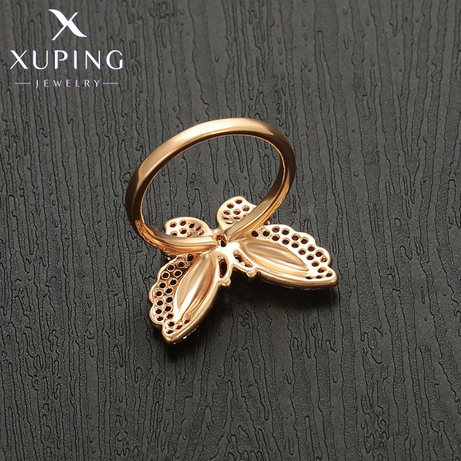 Gold Plated Butterfly Statement Ring