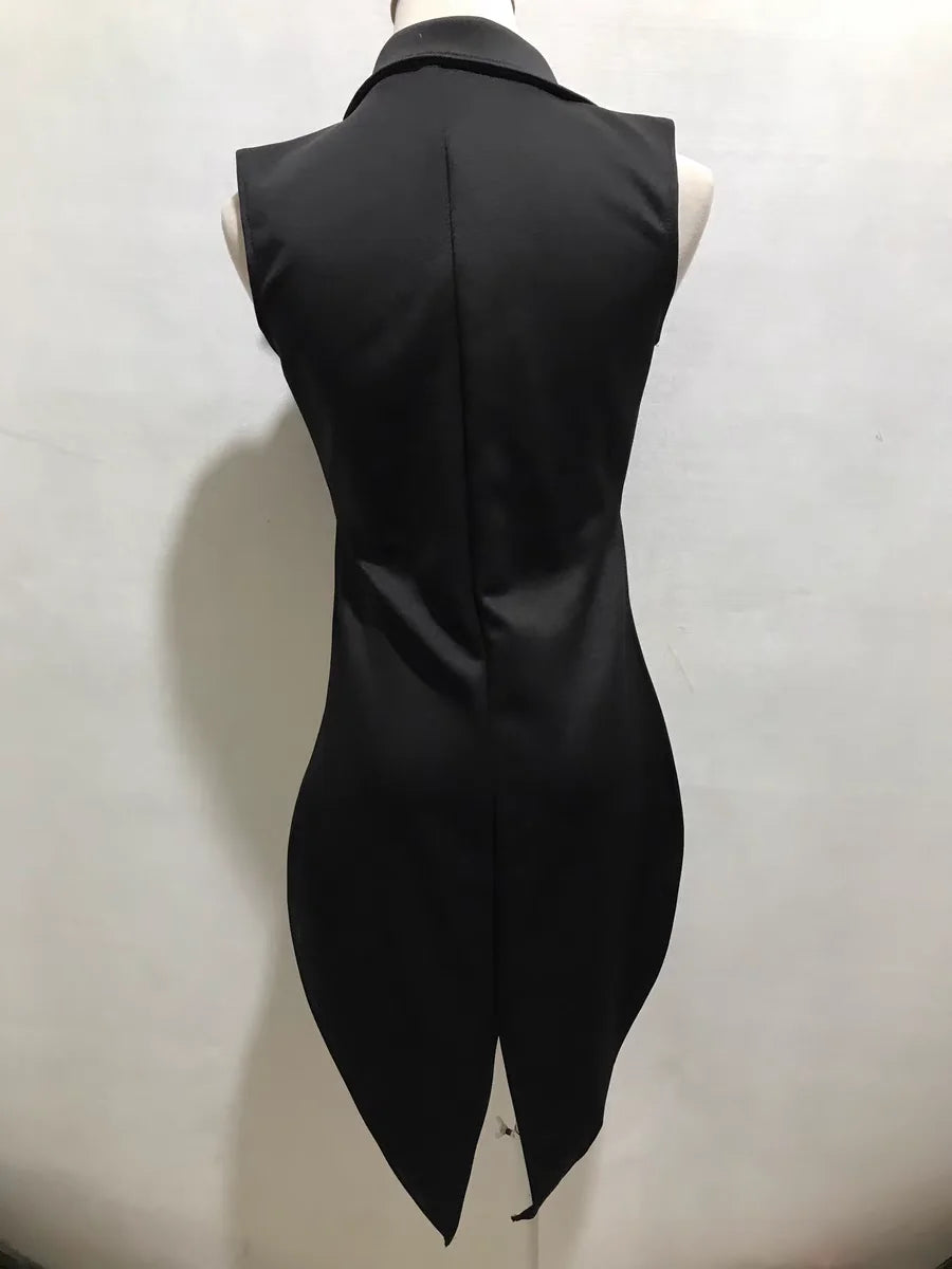 Black And White Tailcoat Dance Performance Costume for Women