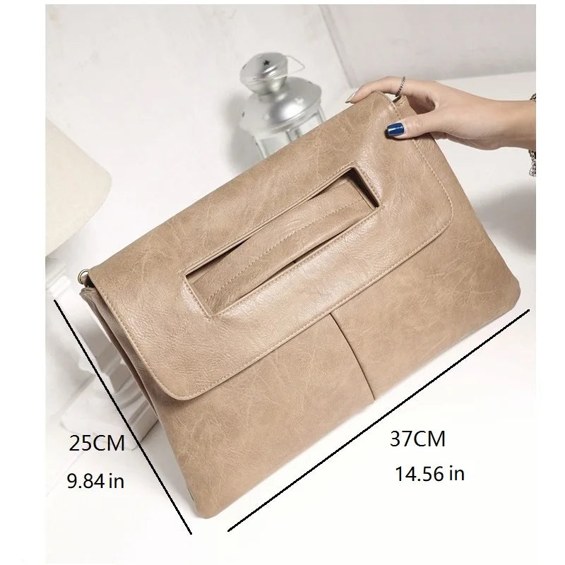 Elegant PU Leather Crossbody Envelope Clutch Bag for Women