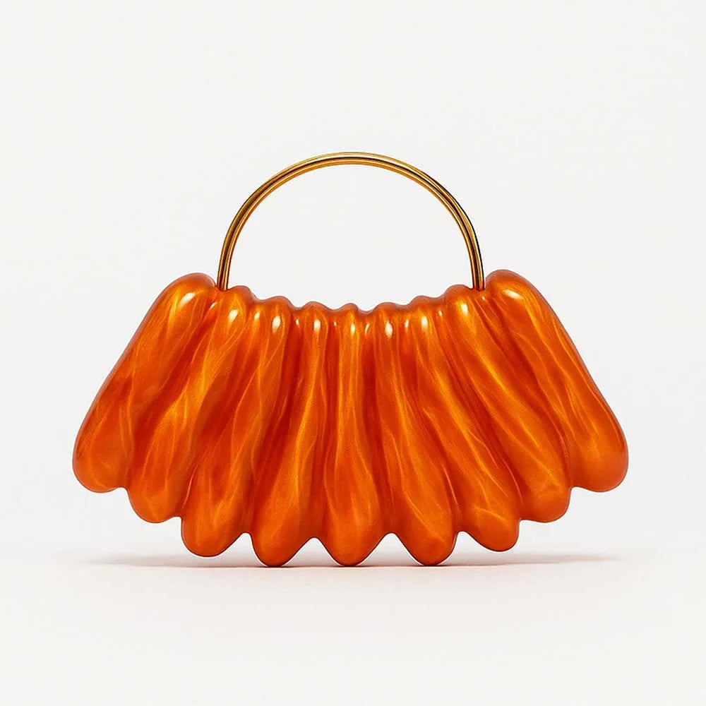 Luxury Wave Pattern Acrylic Evening Clutch Bag for Women Fashion Marble Patterned Shell Bag Wedding Party Purse Female Handbags