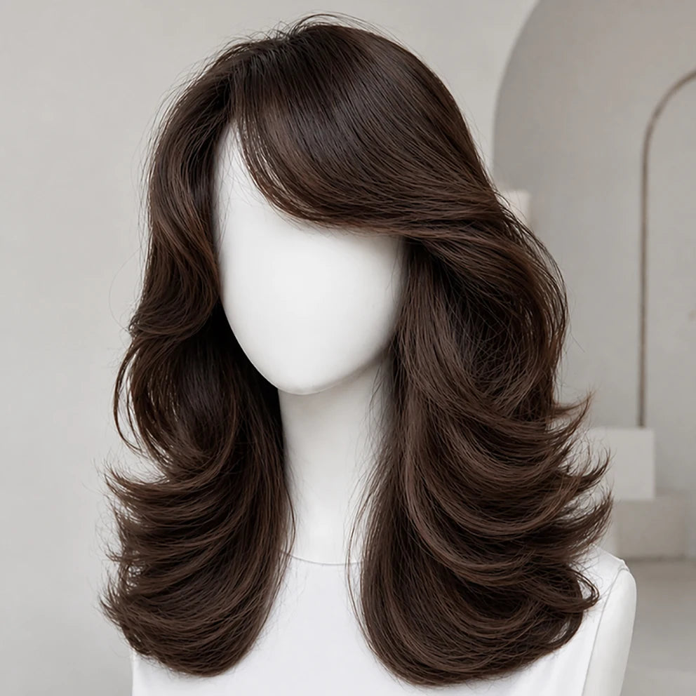 Dark Chocolate Brown Straight Lace Front Wig for Women