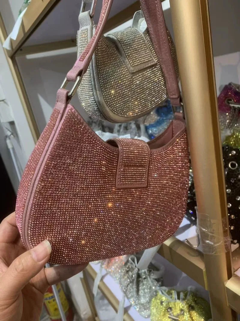 New Diamond-encrusted Handbag Luxury Diamond-encrusted Shiny Dinner Party Women's Handbag Diamond-encrusted Women's Shoulder Bag