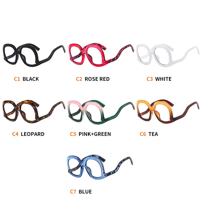 Oversized Colorful Blue Light Reading Glasses for Women
