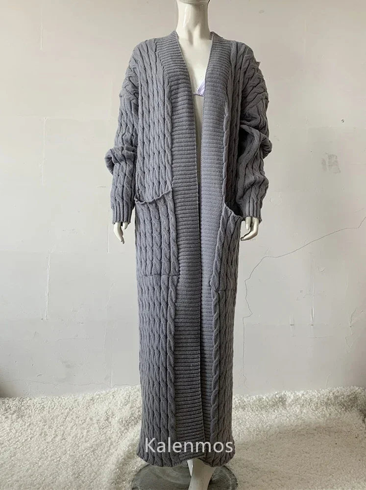 Long Sleeve Crochet Knit Cardigan Sweater for Women