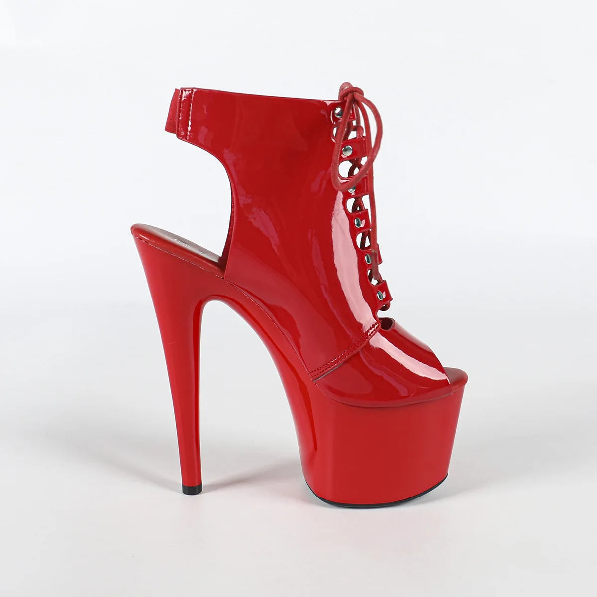 Premium Platform Peep Toe Lace Up Ankle Boots for Women