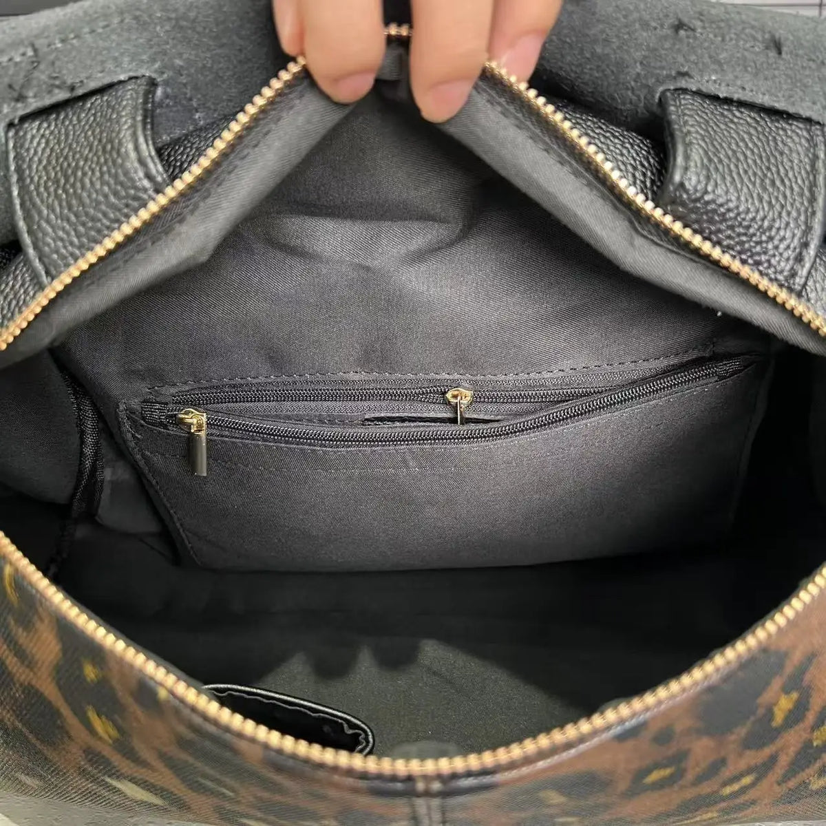 Leopard Print Large Capacity Shoulder Tote Bag for Women