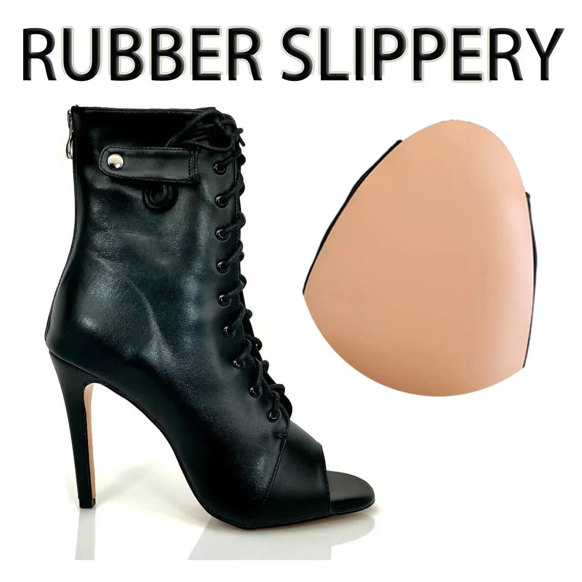 High Heel Jazz Dance Ankle Boots With Zipper for Women