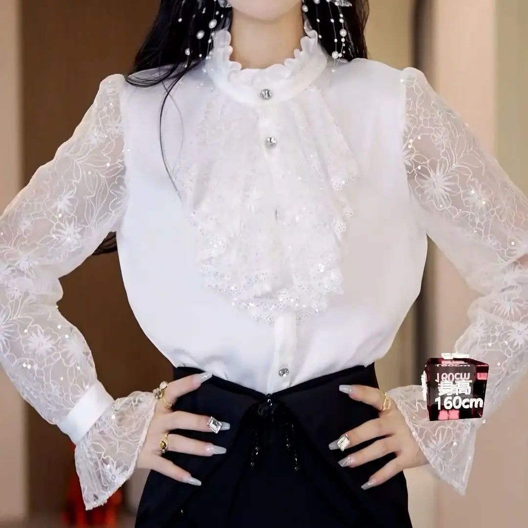 Chic Stand Collar Casual Blouse