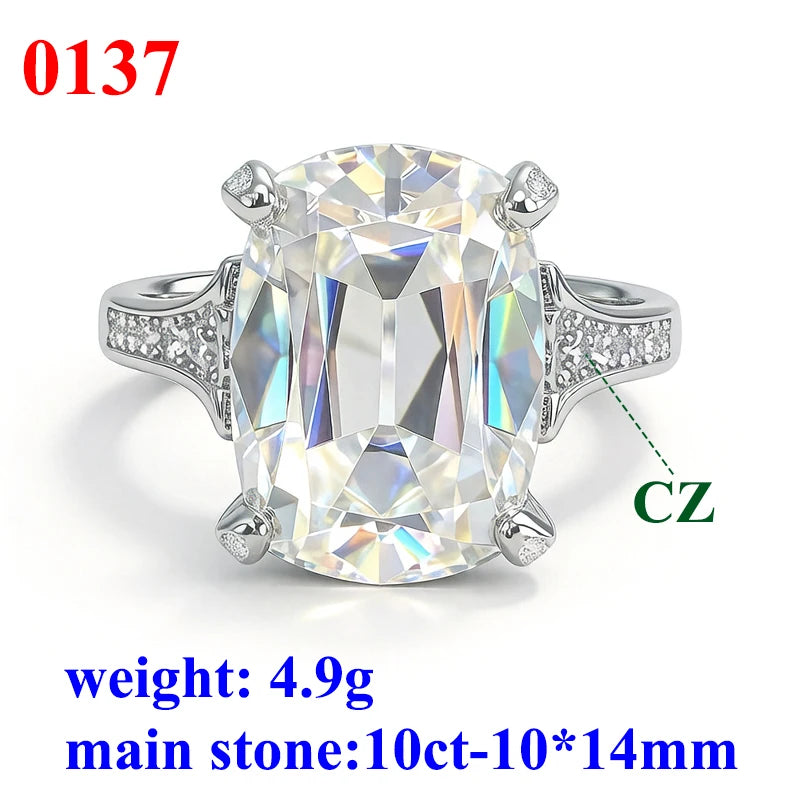 Old European Cut Moissanite Sterling Silver Ring for Women