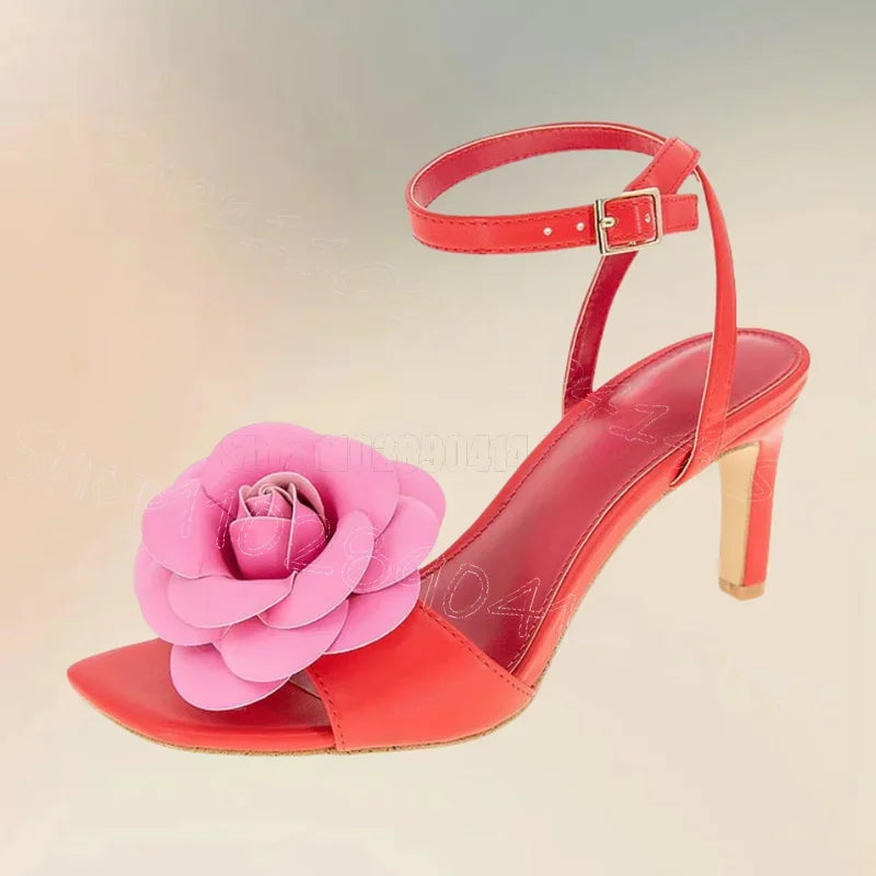 Buckle Strap Appliqué Design Open Toe Sandals for Women