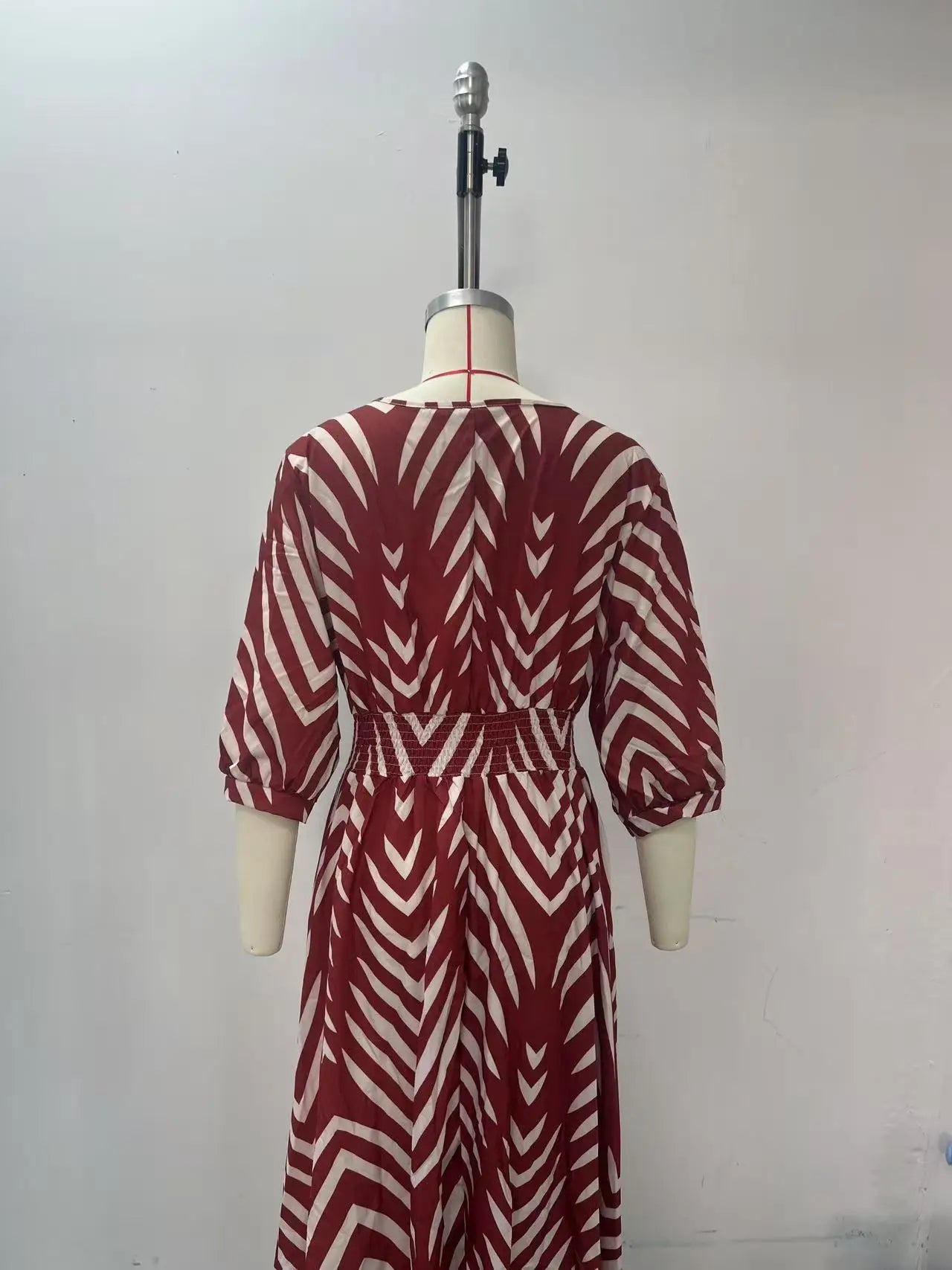 Loose Women's Dress Elegant Style Random Print Dyed Big Hemline 2026 European And American Style Casual Chic Maxi Dress