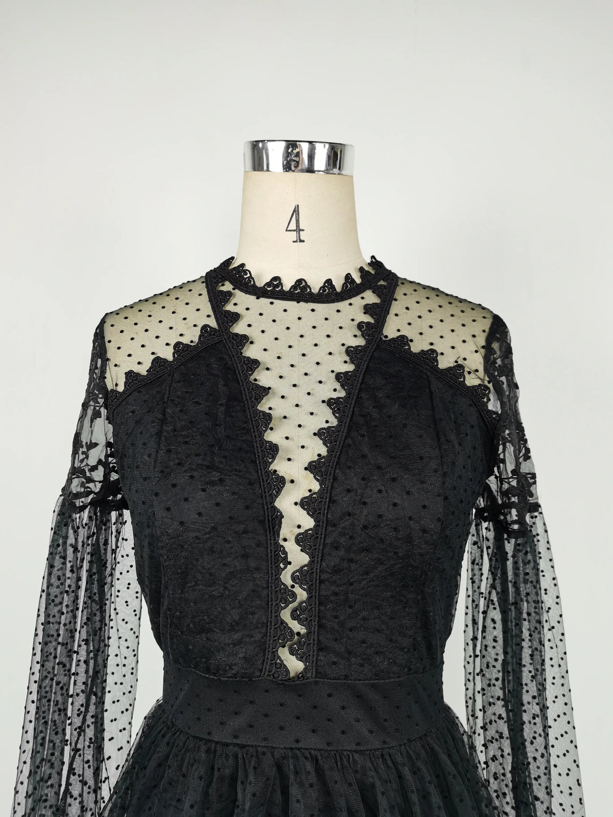 Elegant Lace Puff Sleeve A Line Evening Gown for Women