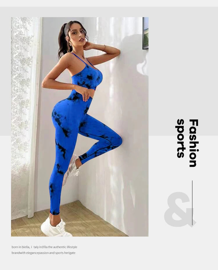 Breathable Tie Dye Yoga Tracksuit Set