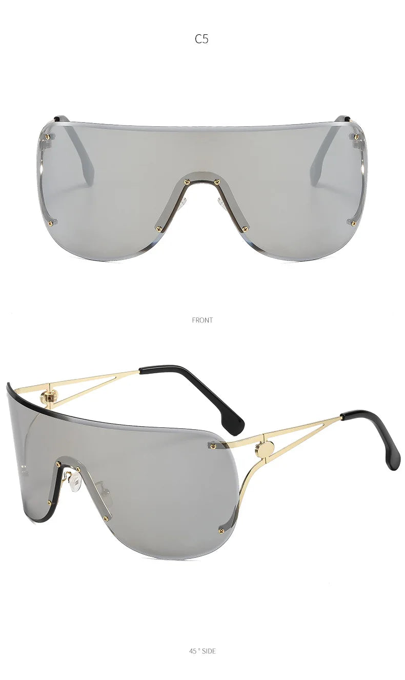 Oversized Shield Fashion Sunglasses