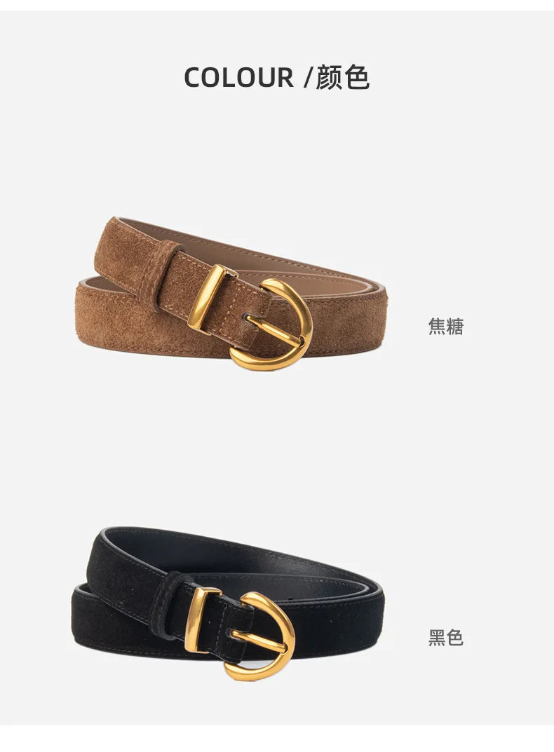 Suede Look Pin Buckle Waist Belt