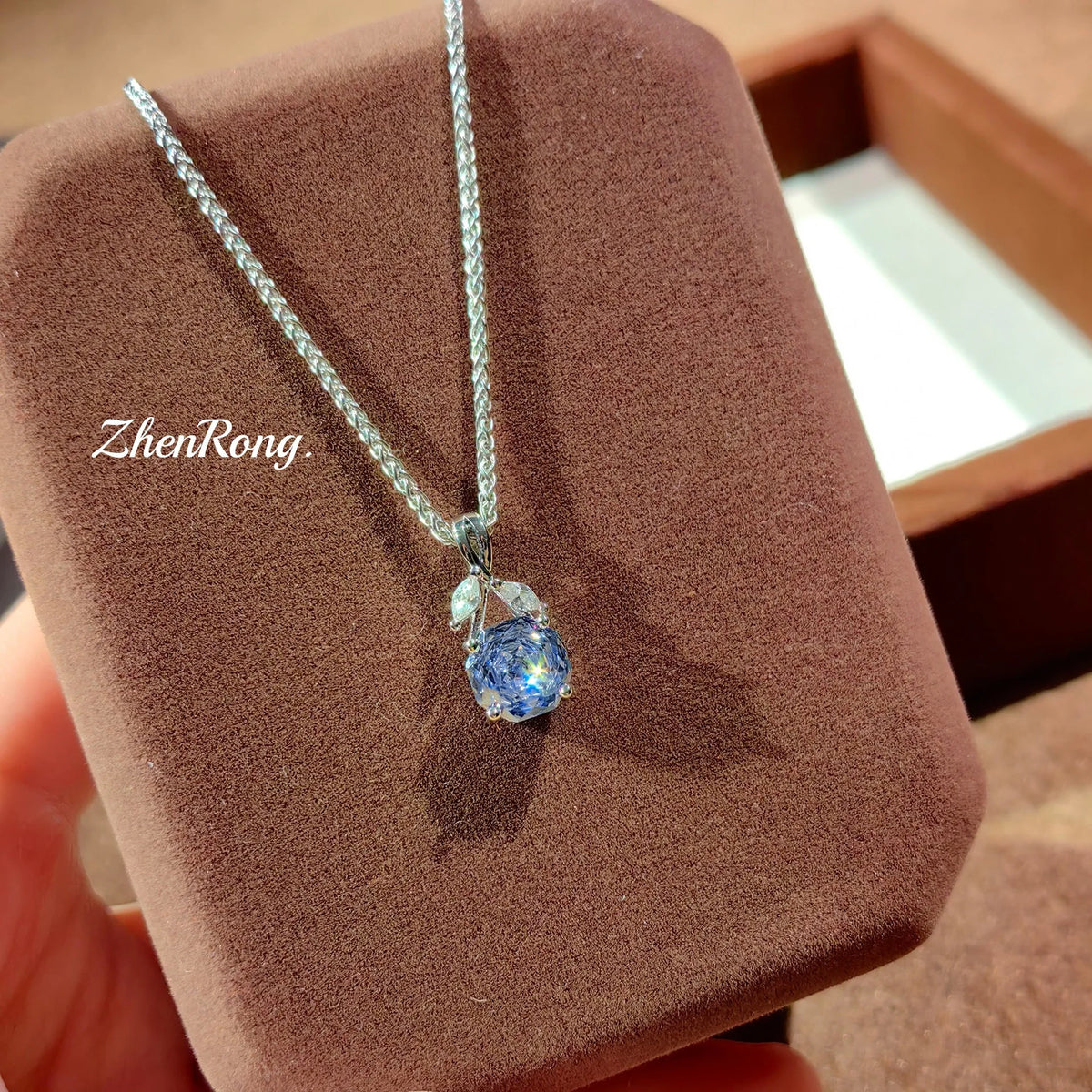 Rose Flower Cubic Zirconia Pendant Jewelry Set for Women