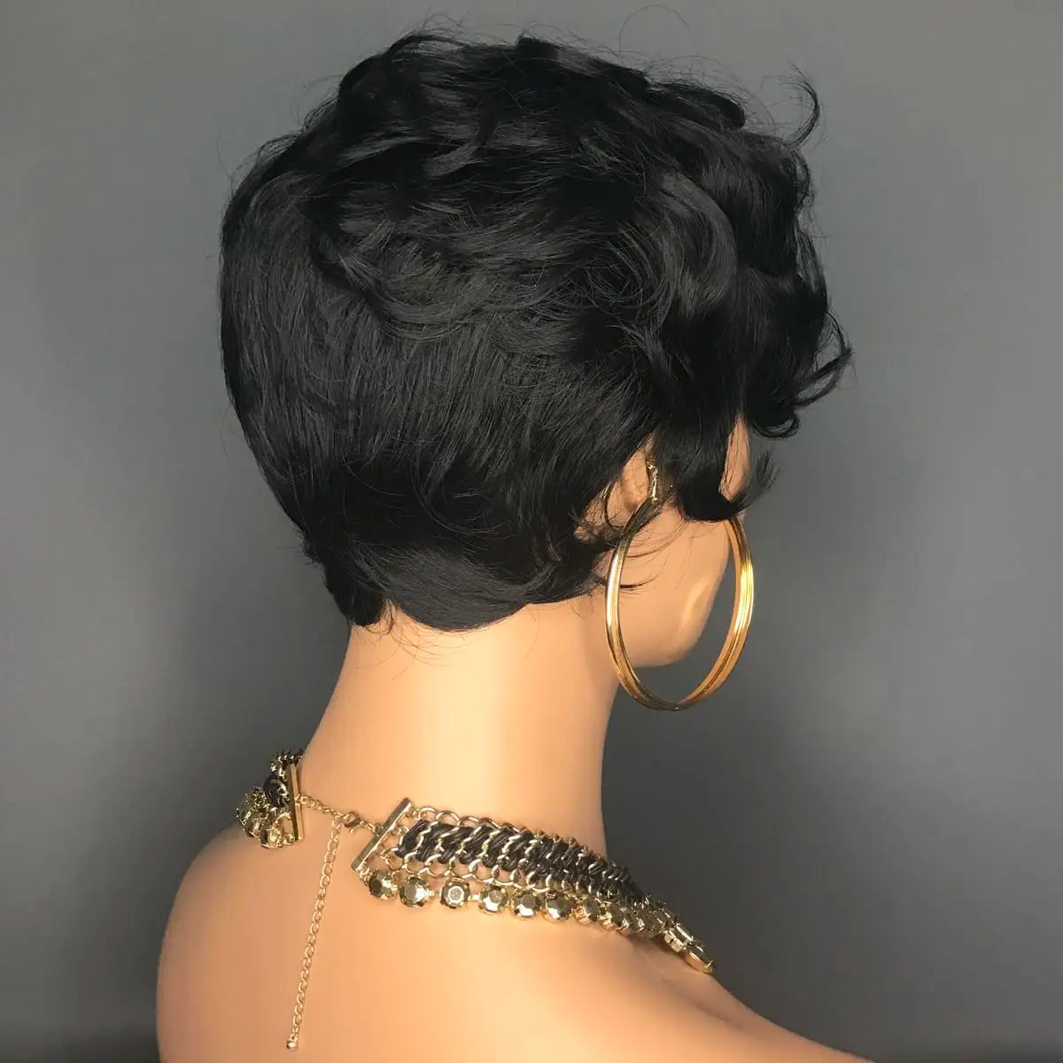 Natural Heat Resistant Curly Synthetic Pixie Wig for Women