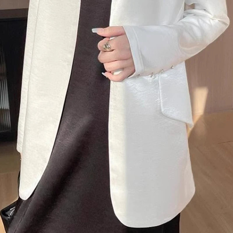 One-Button Satin Blazer