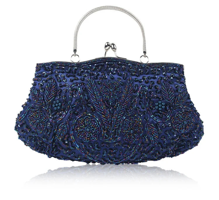 Retro Beaded Embroidered Evening Clutch Bag for Women