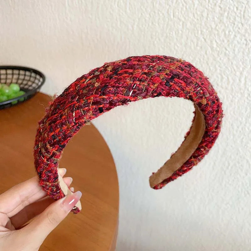 Vintage Red Velvet Padded Headband
