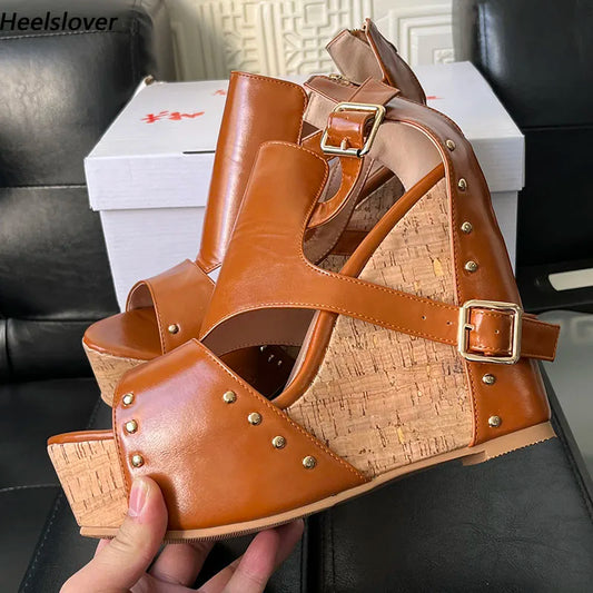 Open Toe Platform Wedge Sandals