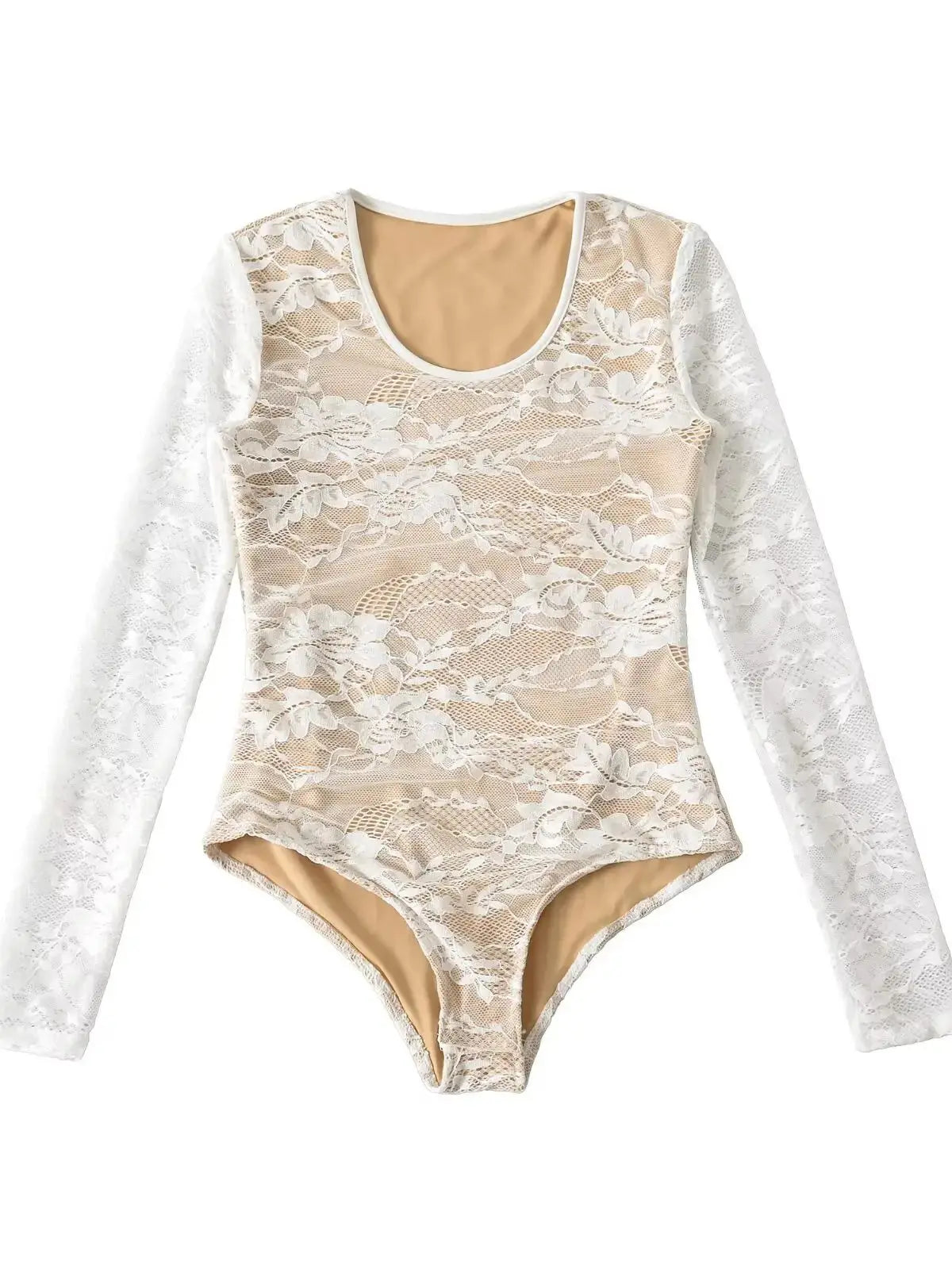 Elegant Sleeveless Bodycon Lace Bodysuit Top For Women
