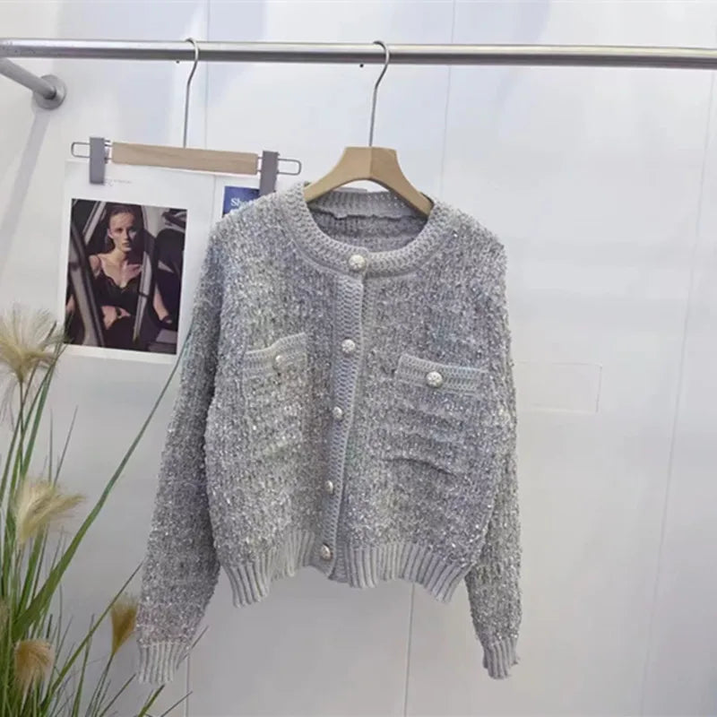 Cozy O Neck Cardigan With Pockets