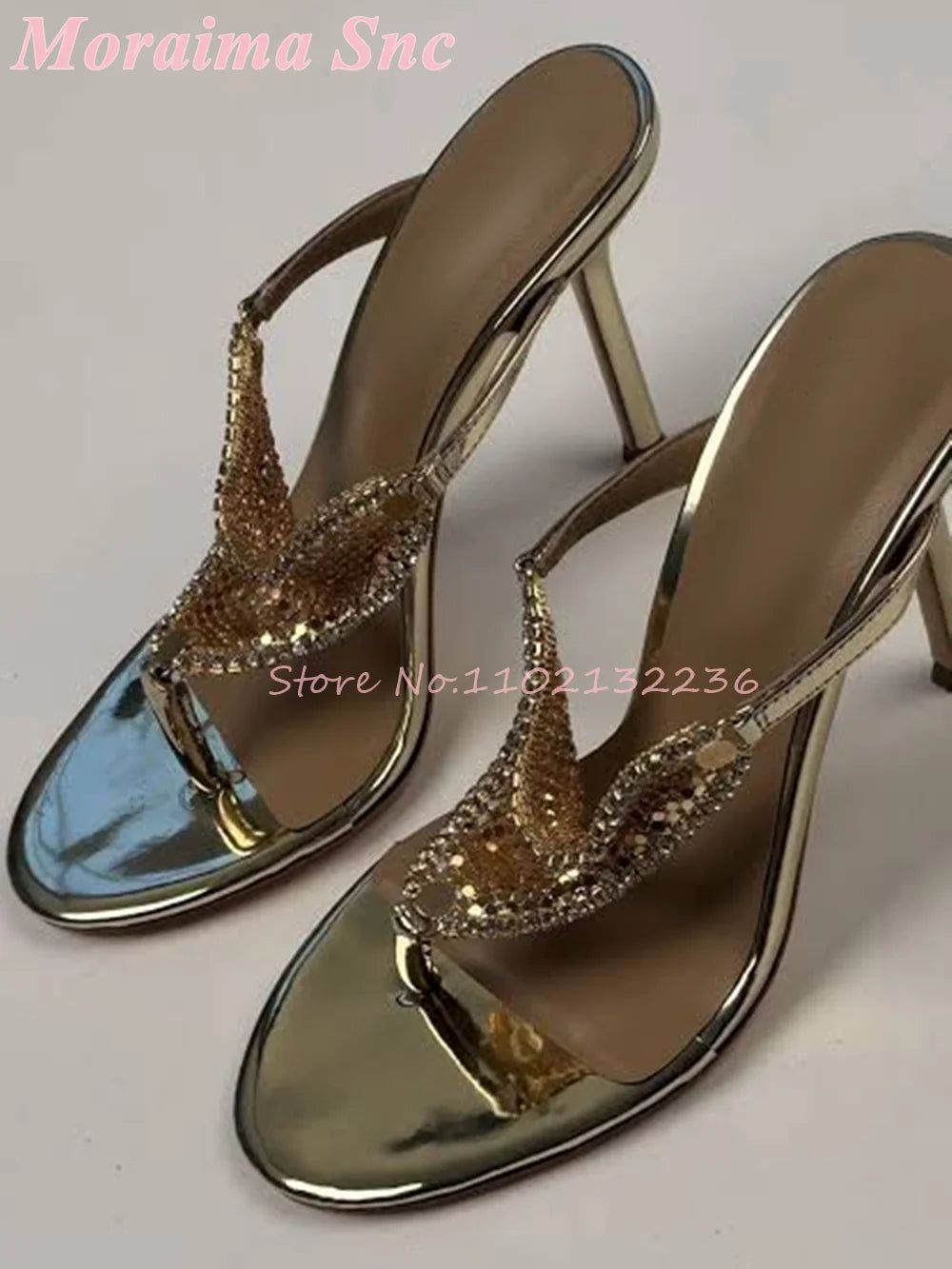 Mirror Silver Metallic Stiletto Heel Mule Sandals For Women